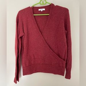 Madewell Raspberry V neck sweater